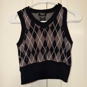 Cobles Aura Black and Gray Argyle Vest
